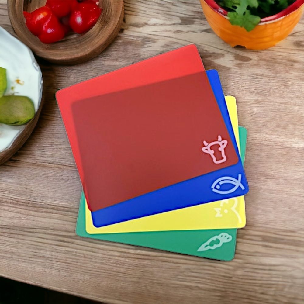 4 Pc Flexible Cutting Board Set